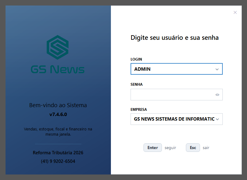 Tela de Login
